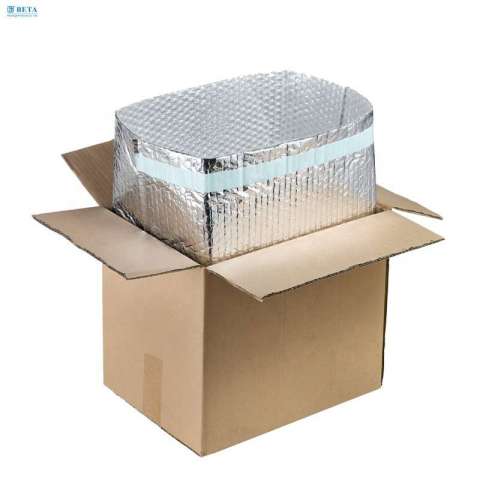 Cold shipping cool shield box liner insulated shipping aluminum foil liner with bubble frozen liner